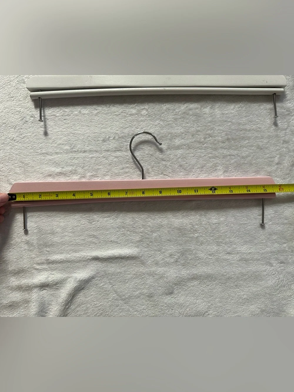 Wooden Hangers (Set of 3) For Blankets, Pants Teal Pink White
